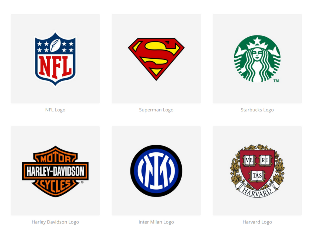 Logo types. Разные виды логотипов. Логотип в виде знака. Логотип разной формы. Комбинированные логотипы.