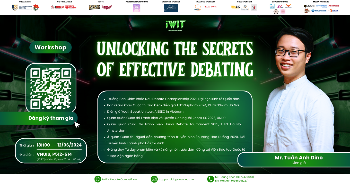 Nắm trọn bí kíp tranh biện tại Workshop 1: Unlocking the secrets of effective debating