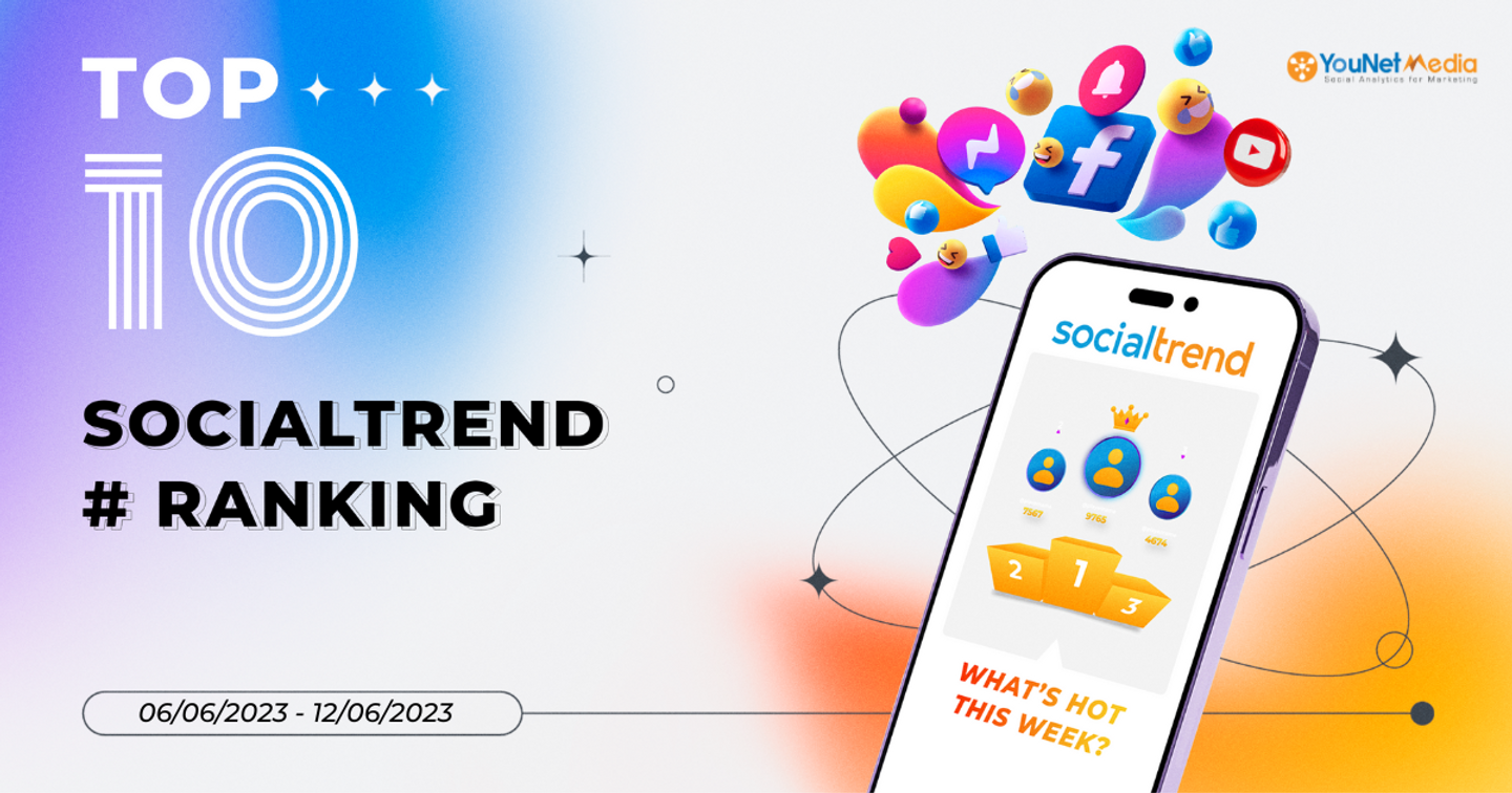 SocialTrend Ranking - Bảng xếp hạng chủ đề đang HOT trên Mạng xã hội tuần 06/06 - 12/06/2023