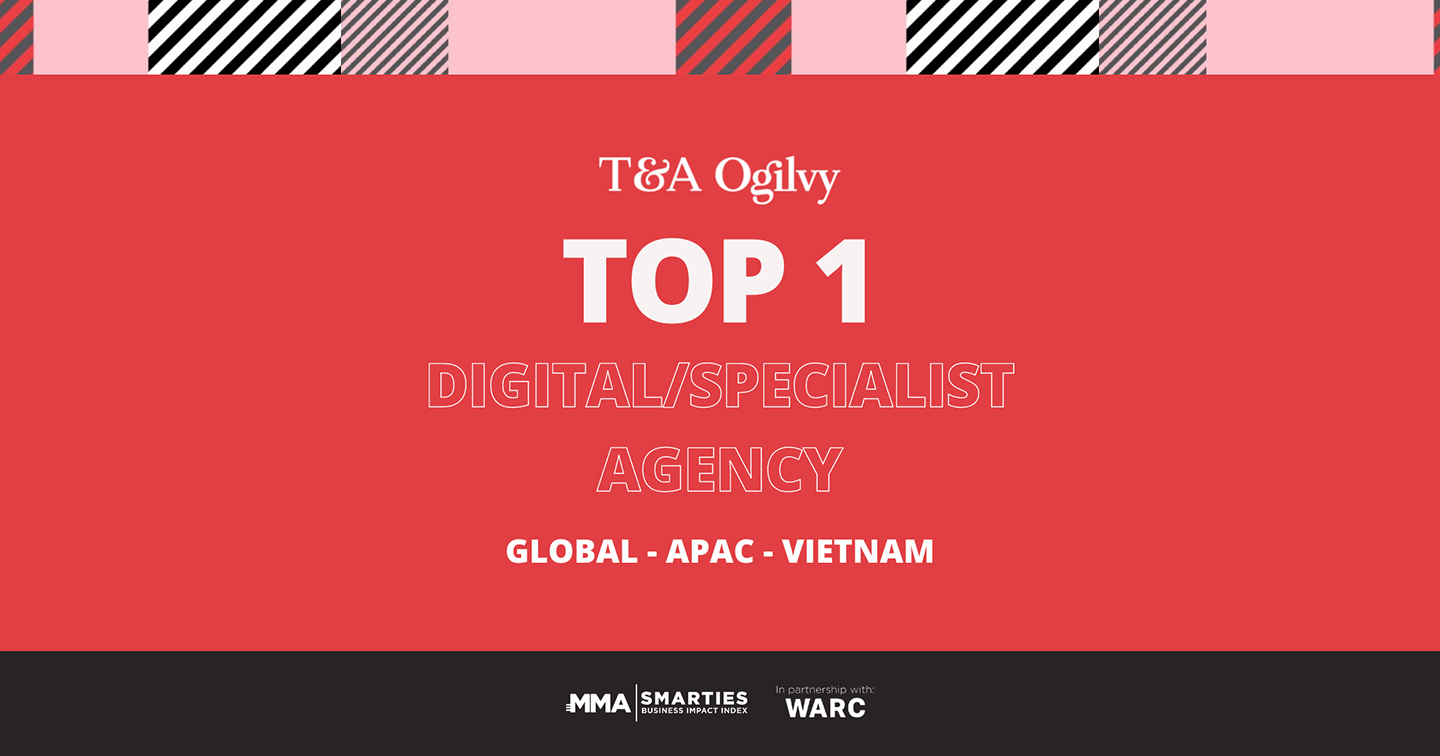 T&A Ogilvy đứng đầu Hạng mục Digital & Specialist Agencies tại Việt Nam, châu Á - Thái Bình Dương và toàn cầu theo bảng xếp hạng SMARTIES Business Impact Index 2020