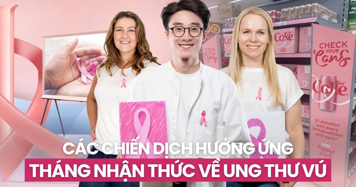 Thương hiệu hưởng ứng tháng Nhận thức về ung thư vú: Coca-Cola lồng ghép ruy băng hồng vào packaging, Estée Lauder kêu gọi nhân viên vẽ tranh khuyến khích phụ nữ chăm sóc sức khỏe bản thân 