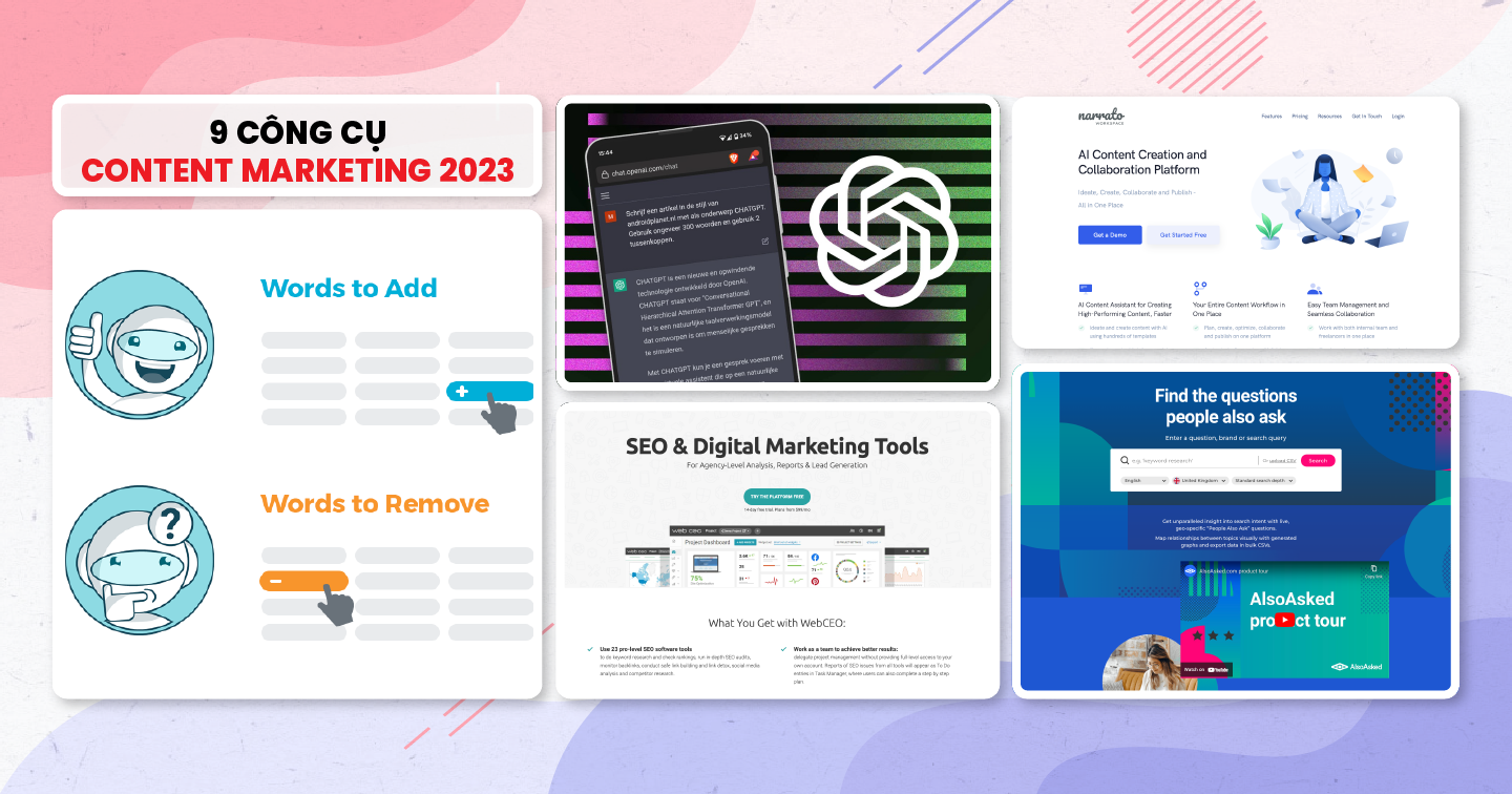 Khám phá 9 công cụ Content Marketing 2023 giúp các nhà sáng tạo nội dung cải thiện thứ hạng và gia tăng tỷ lệ chuyển đổi cho website thương hiệu
