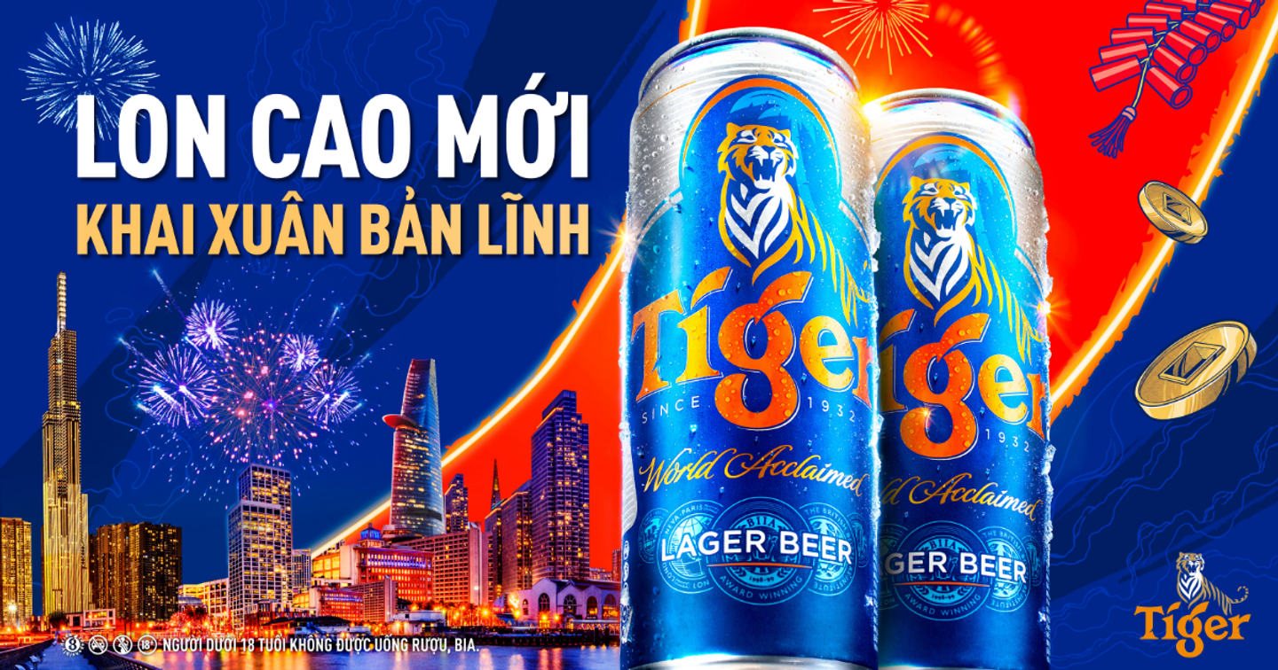 Tiger Beer ra mắt Tiger Lon Cao mới; giới thiệu bao bì Tết 2024 với thông điệp “Khai Xuân Bản Lĩnh”