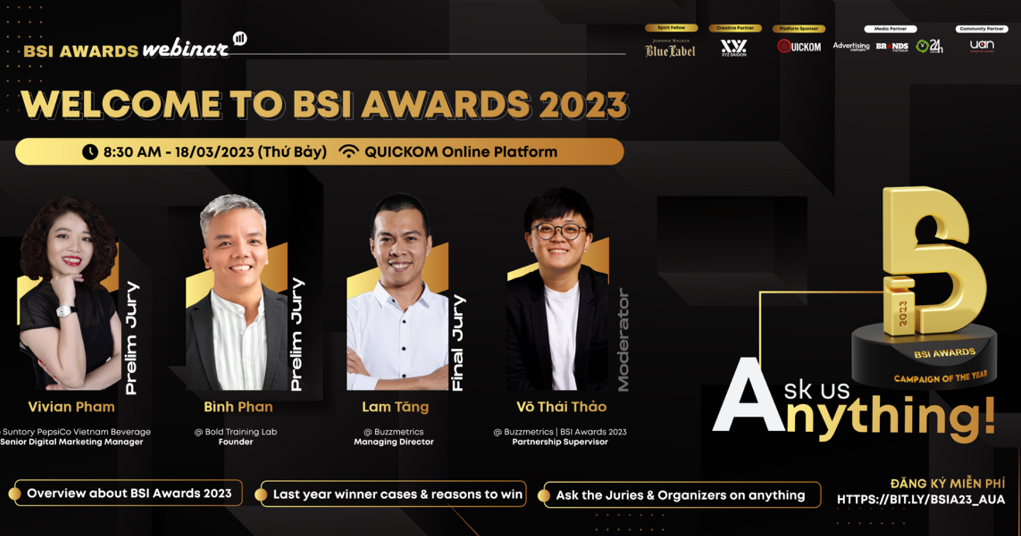 Đăng Ký BSI Awards Webinar: Bạn Hỏi, Chúng Tôi Nghe