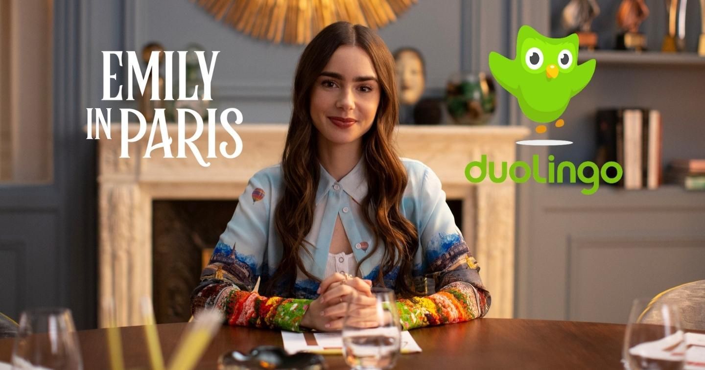 Cú Duolingo miễn phí một tháng gói học tiếng Pháp cao cấp cho khách hàng tên Emily