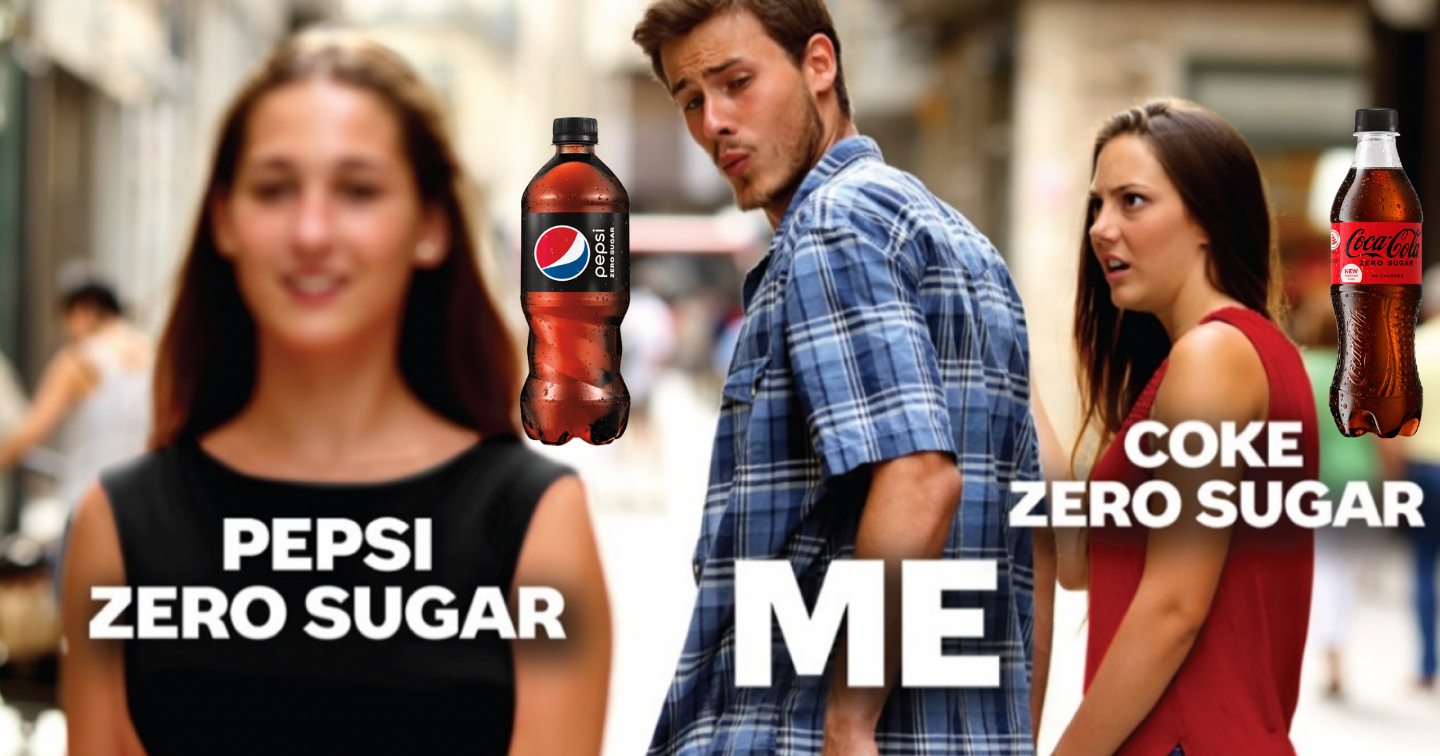Pepsi "tuyên chiến" với Coca-Cola, dùng meme kêu gọi khách hàng "chia tay" Coke Zero Sugar