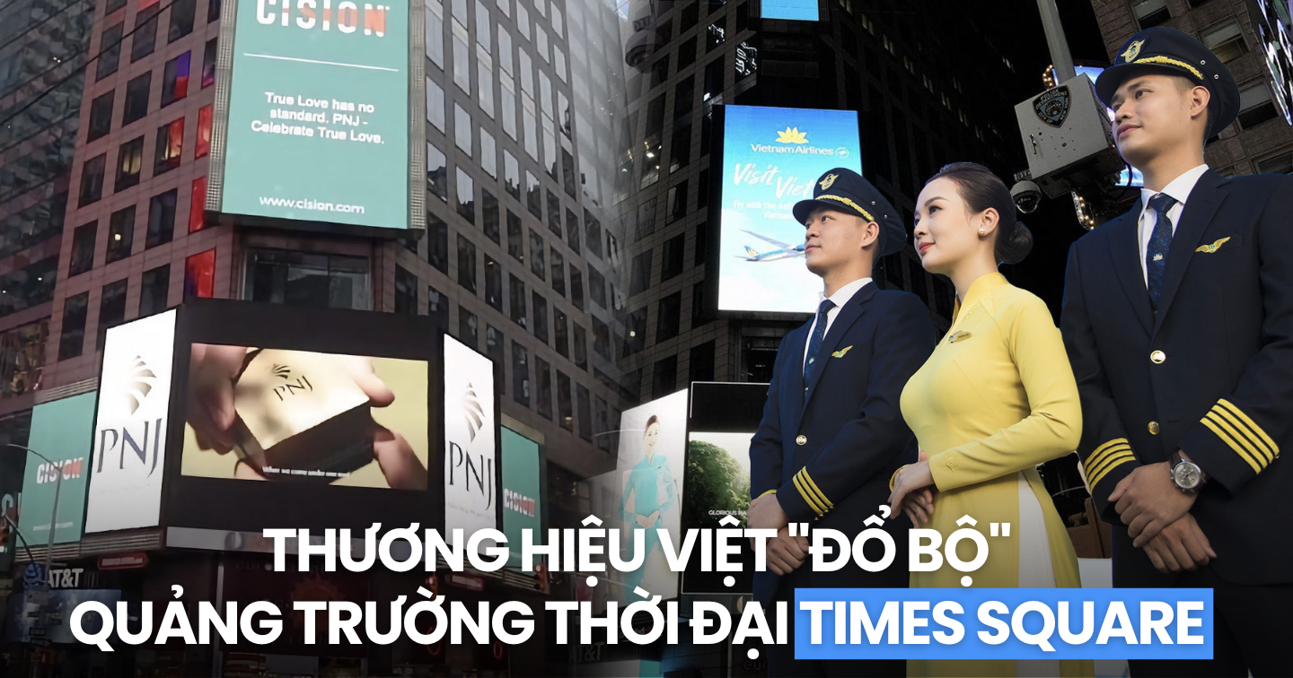 Những lần thương hiệu Việt “xâm chiếm” Times Square: Vietnam Airlines mang thiên nhiên Việt Nam đến New York, PNJ trở thành thương hiệu Việt đầu tiên chiếu quảng cáo ủng hộ LGBT