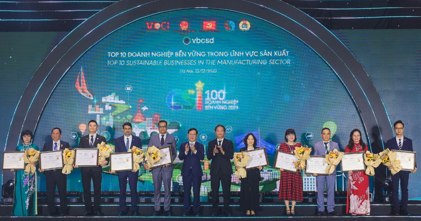 HEINEKEN Việt Nam tiếp tục được vinh danh trong Top các doanh nghiệp phát triển bền vững nhất Việt Nam tại Lễ trao giải CSI 2023