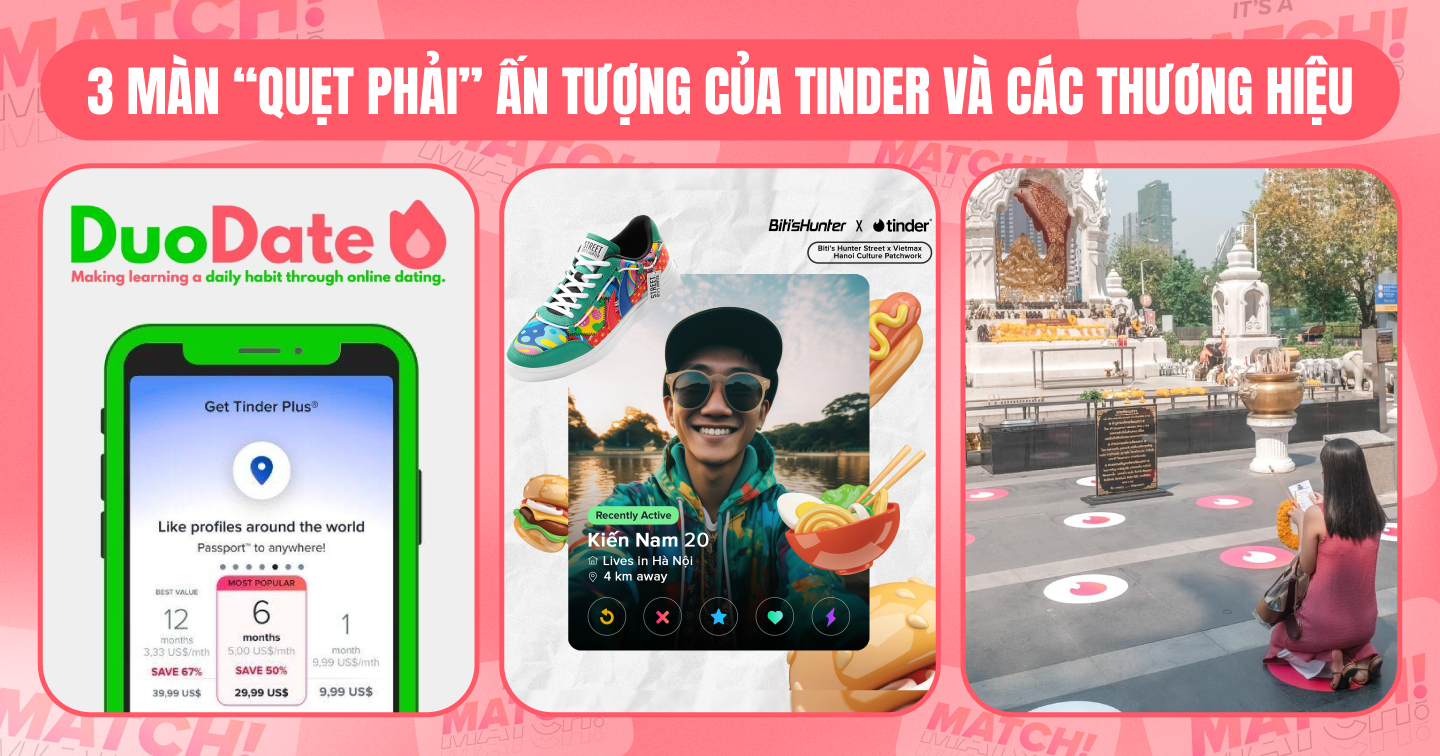 3 màn “quẹt phải” ấn tượng của Tinder và các thương hiệu: Kết hợp Duolingo giúp người dùng vừa hẹn hò vừa học ngoại ngữ, đến đền thờ tình yêu Bangkok để “lập đàn thoát ế” dịp Valentine