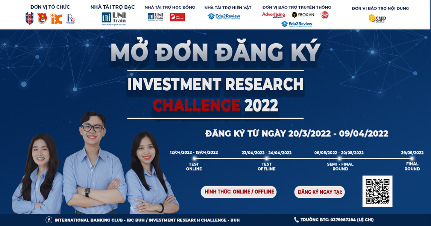 Cuộc thi Thử Thách Phân tích Đầu Tư - Investment Research Challenge lần thứ X: Chính thức mở đơn đăng ký 