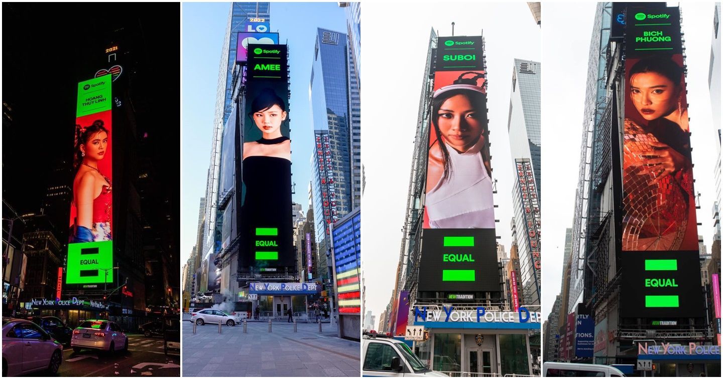 Điểm tên những nữ nghệ sĩ Việt tài năng xuất hiện tại Quảng trường Thời Đại trong chiến dịch của Spotify