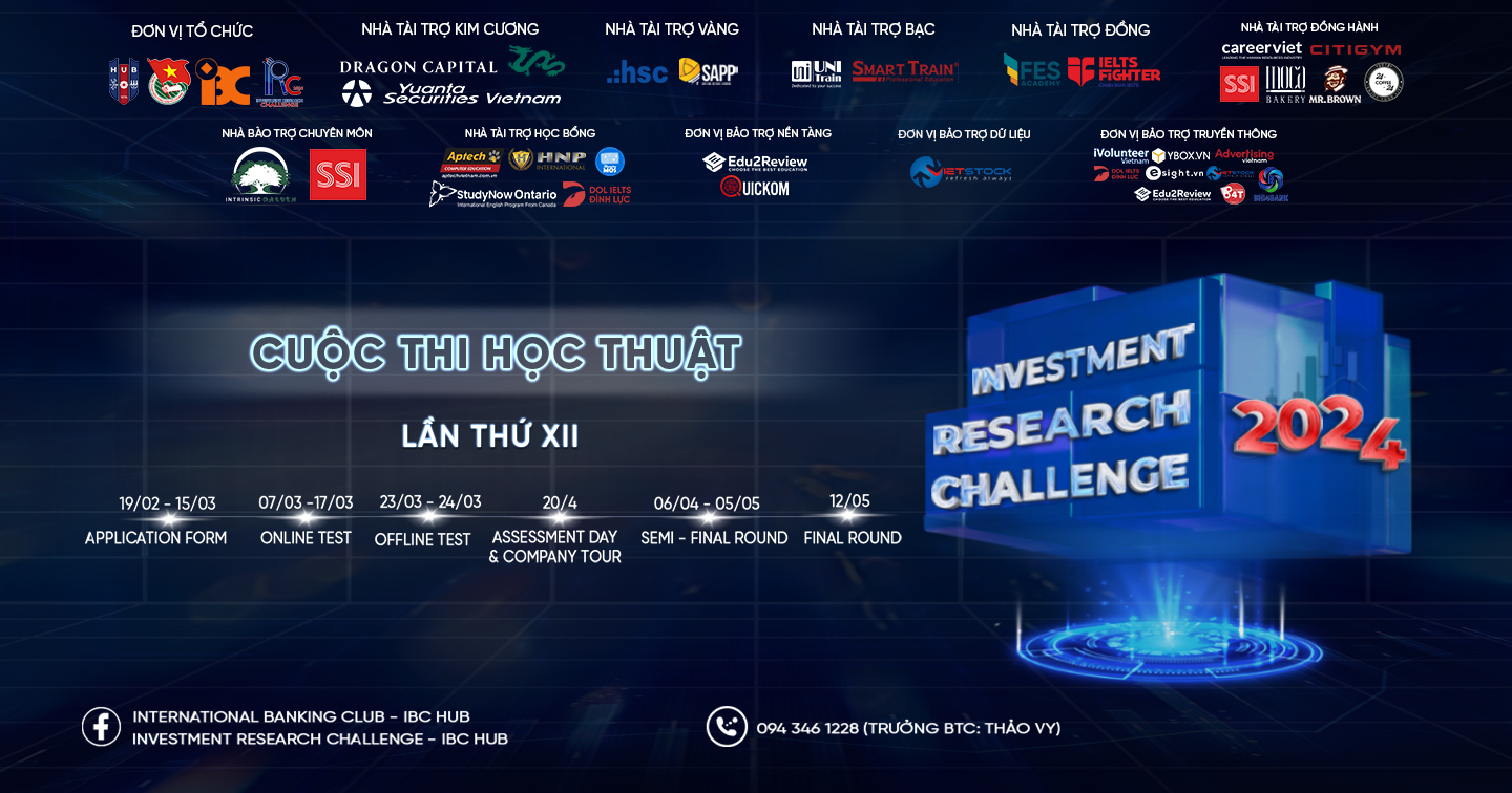 Chính thức mở link đăng ký Cuộc thi Investment Research Challenge 2024 