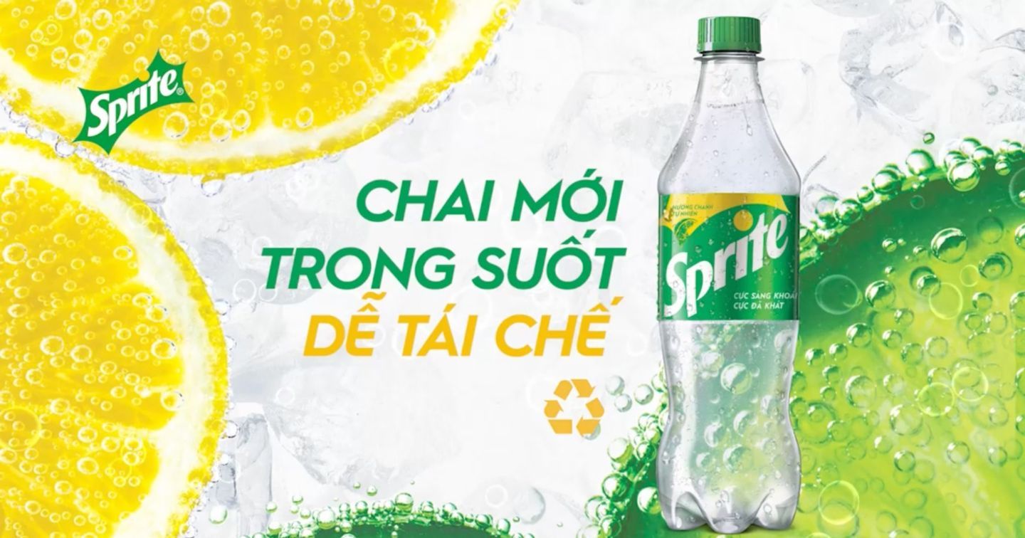 Sprite ngừng sử dụng chai nhựa xanh,  chuyển sang chai nhựa PET trong suốt tại Việt Nam