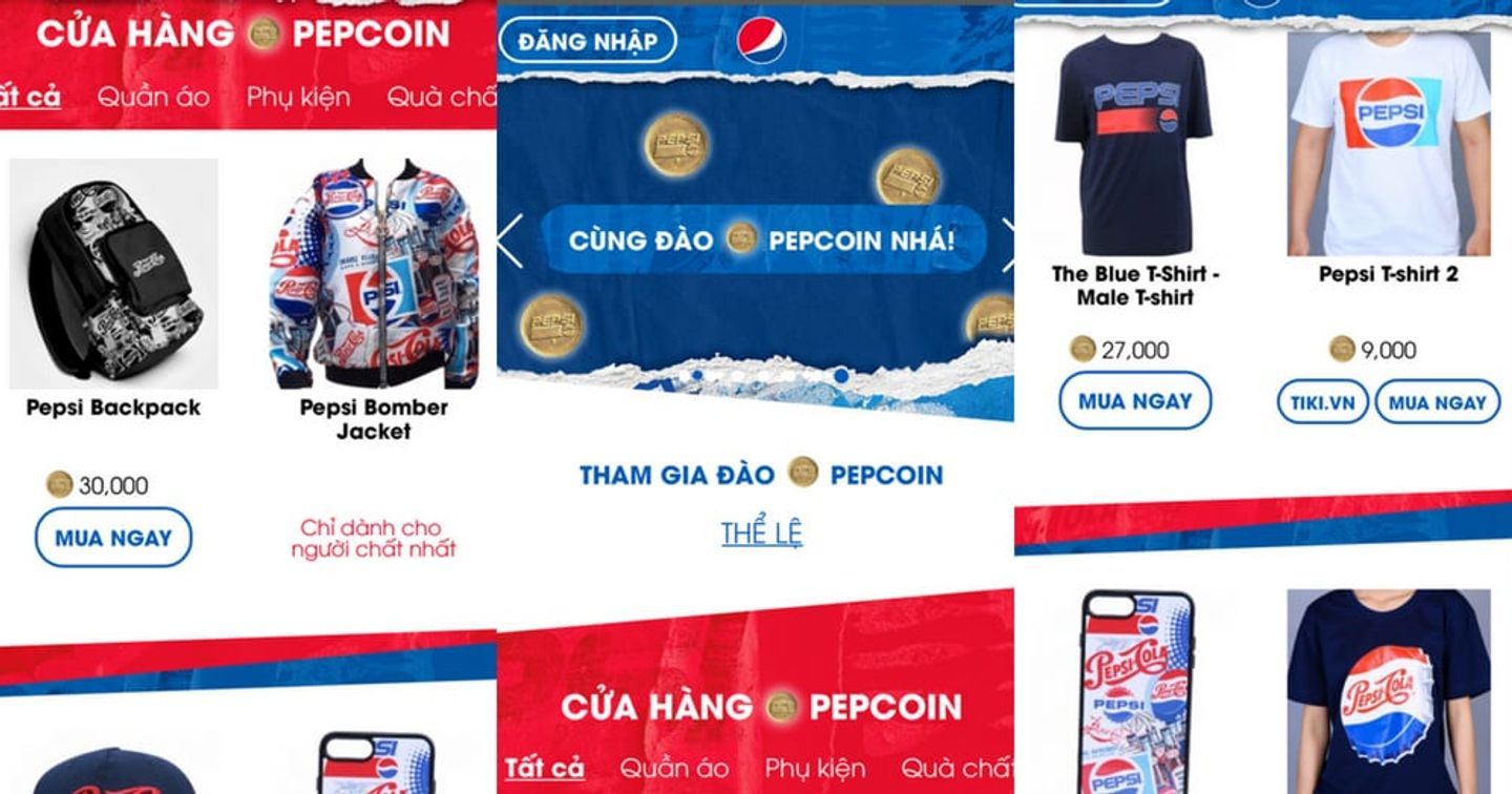 Pepsi Ra Mắt Pepcoin - Đổi Quà Chất Từ Pepsishop.vn